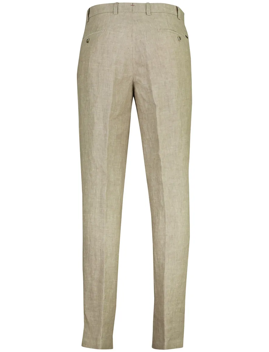 Linnen pantalon flatfront Hiltl beige normale fit