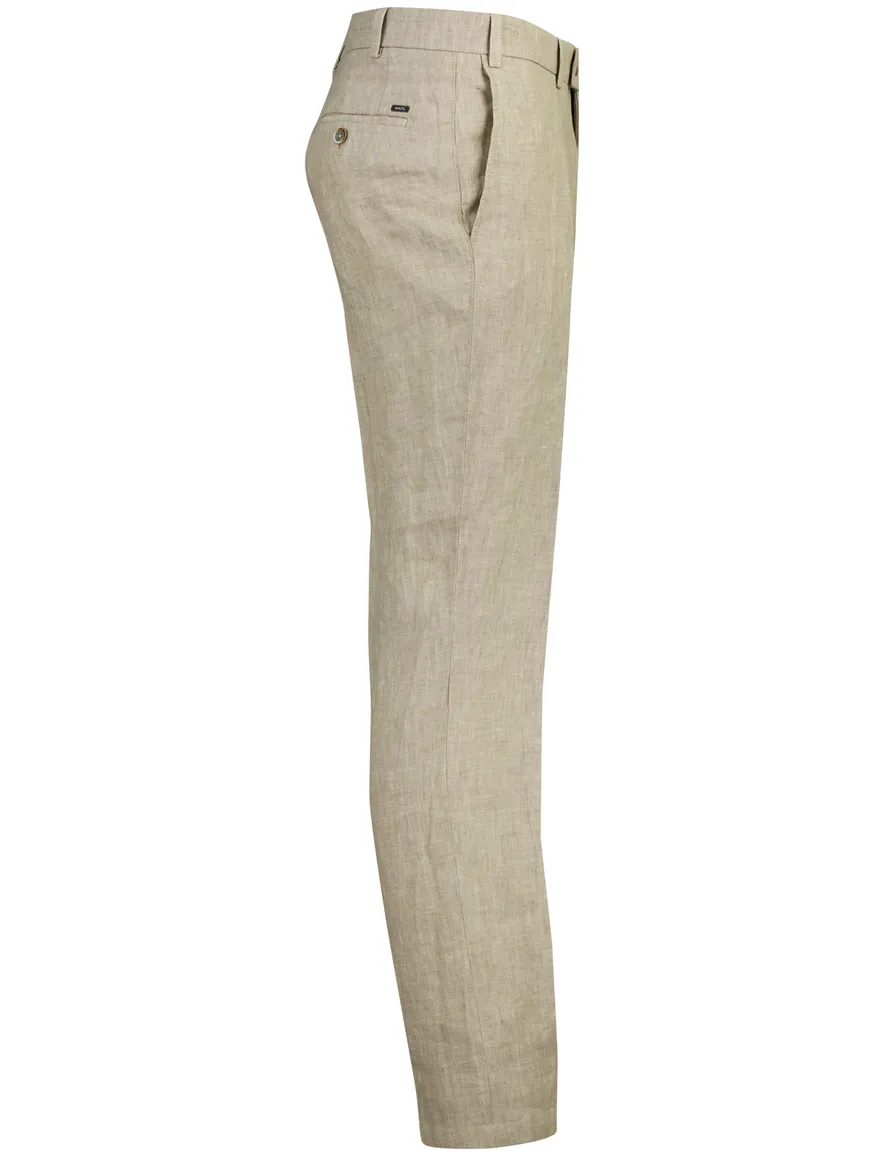 Linnen pantalon flatfront Hiltl beige normale fit