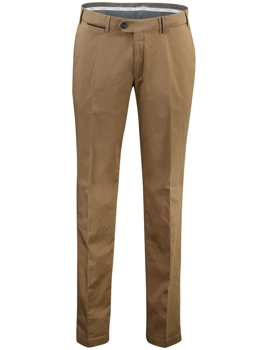 Bruine pantalon Hiltl normale fit flatfront