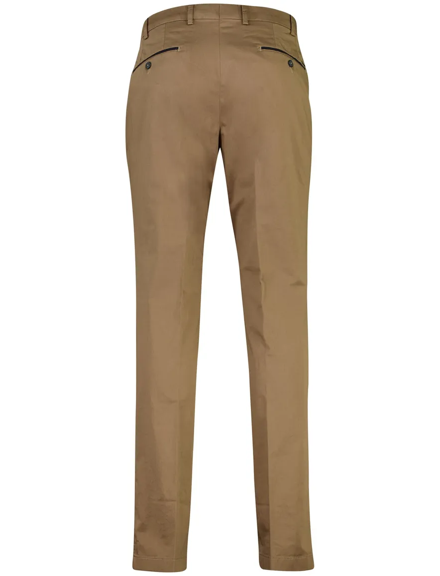 Bruine pantalon Hiltl normale fit flatfront