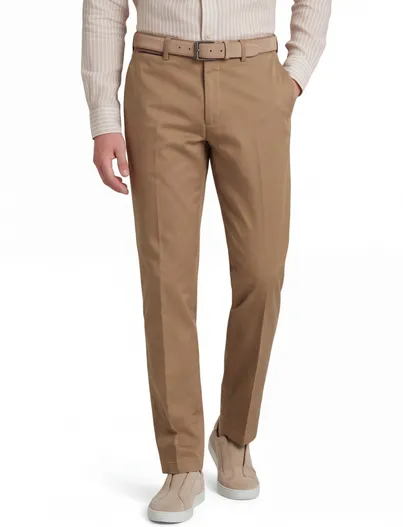 Hiltl Bruine pantalon Hiltl normale fit flatfront