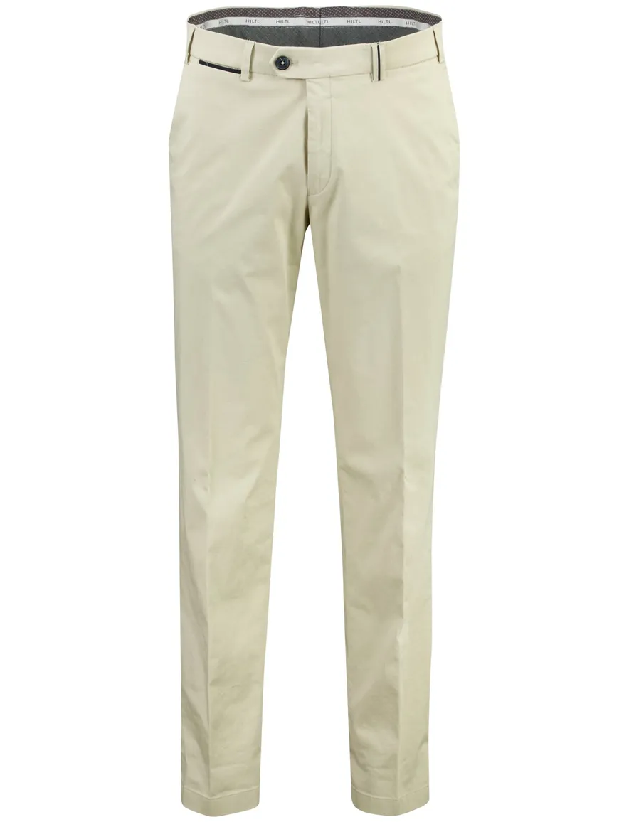 Creme pantalon Hiltl normale fit zonder omslag