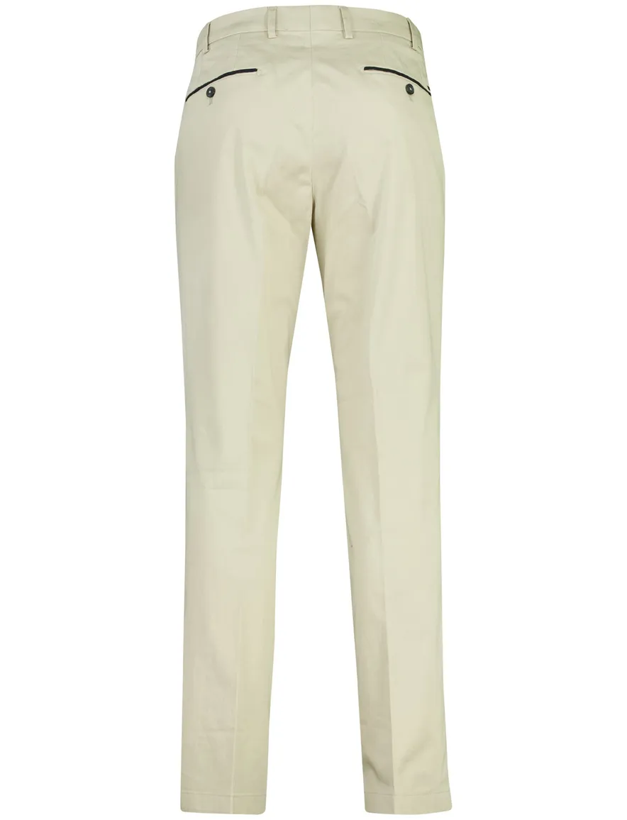 Creme pantalon Hiltl normale fit zonder omslag