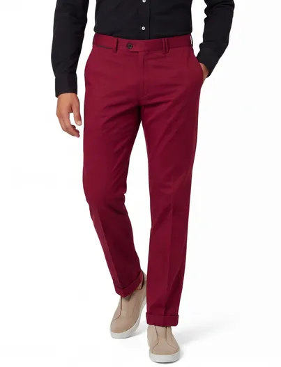 Hiltl Rode pantalon Hiltl flat front model