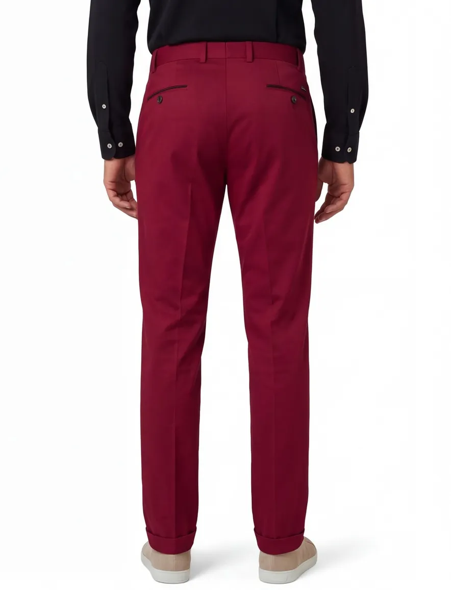 Rode pantalon Hiltl flat front model