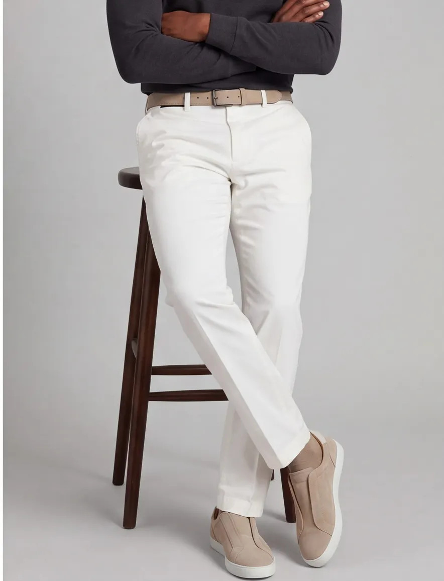 Witte pantalon flatfront Hiltl