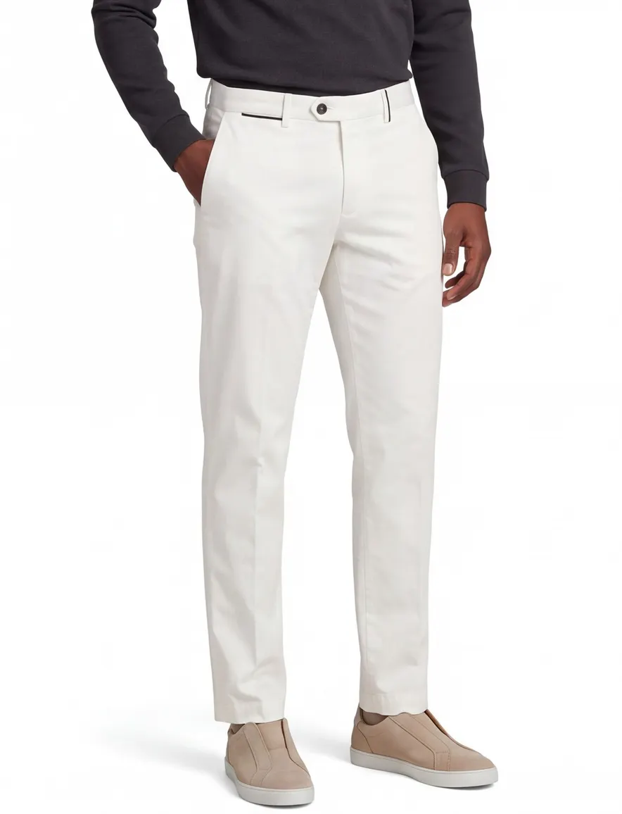Witte pantalon flatfront Hiltl