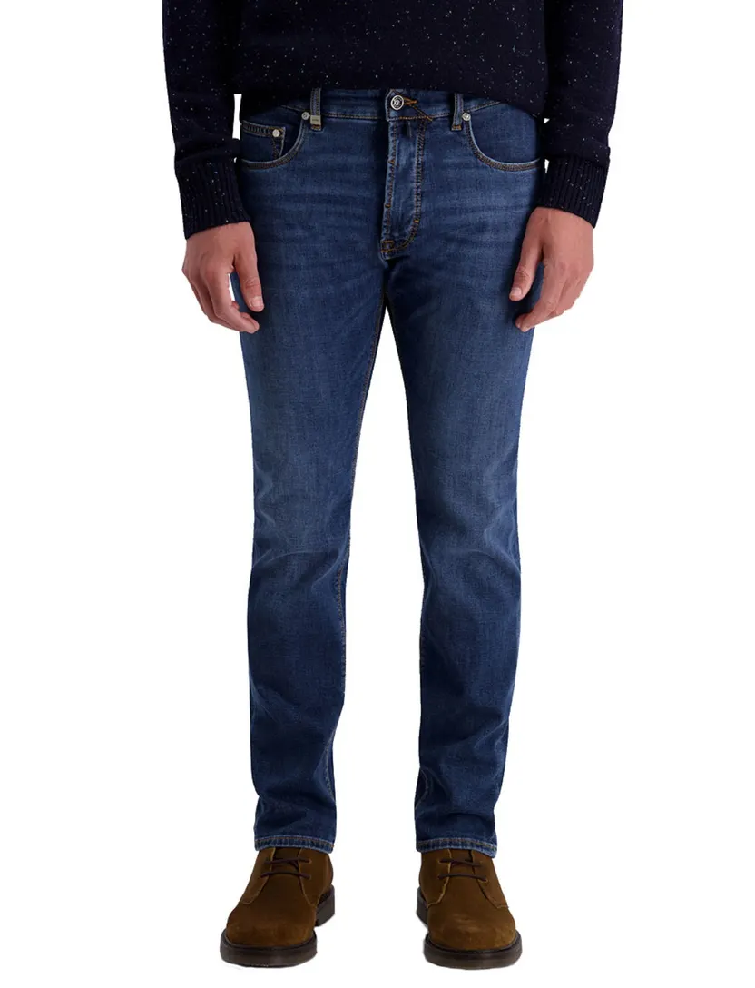 Broek Pierre Cardin Lyon donkerblauw normale fit spijker