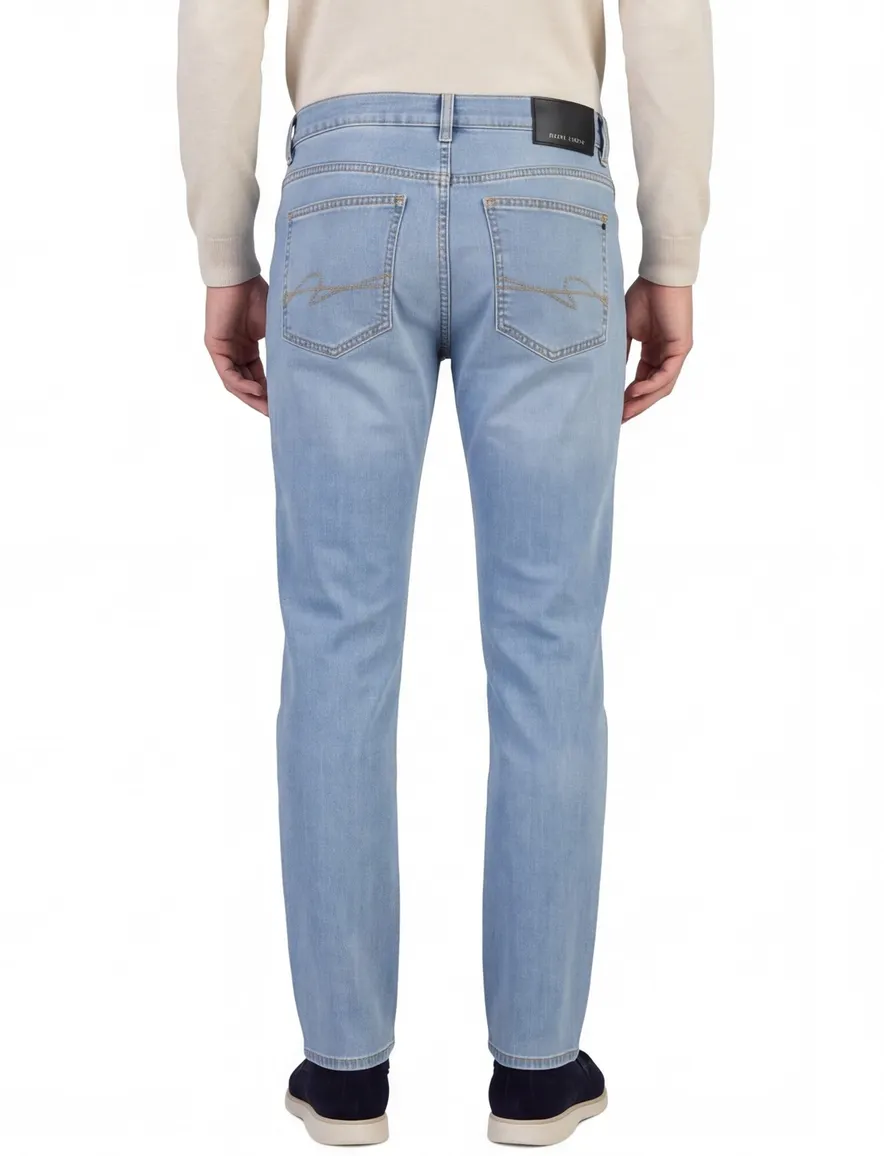 Broeken Pierre Cardin blauw normale fit stretch