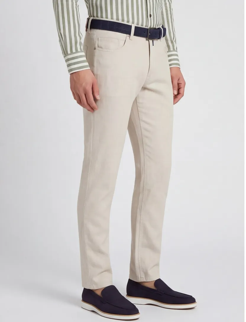 Beige broeken Pierre Cardin linnen zomer