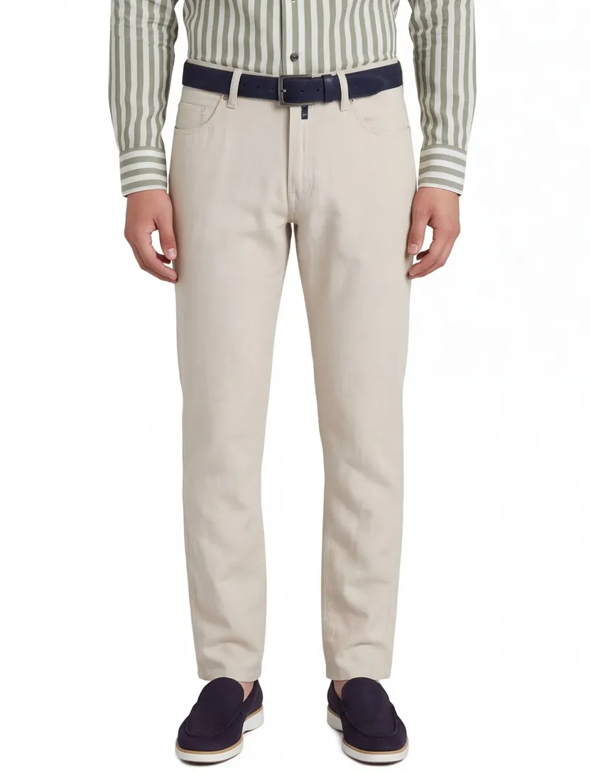 Beige broeken Pierre Cardin linnen zomer