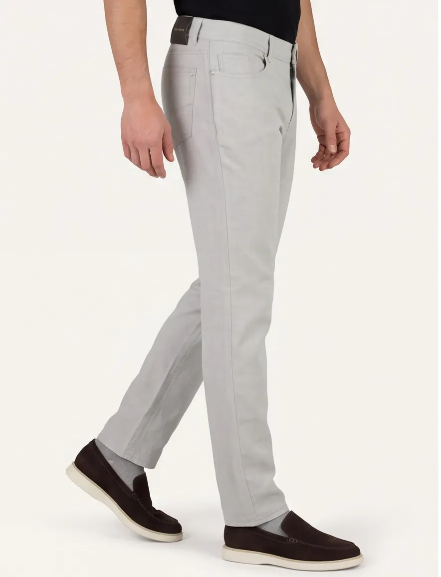 Broeken Pierre Cardin grijs linnen normale fit