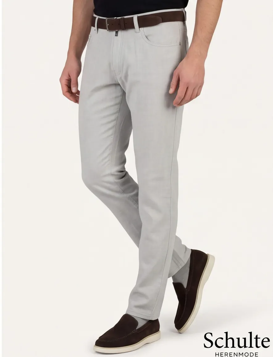 Broeken Pierre Cardin grijs linnen normale fit