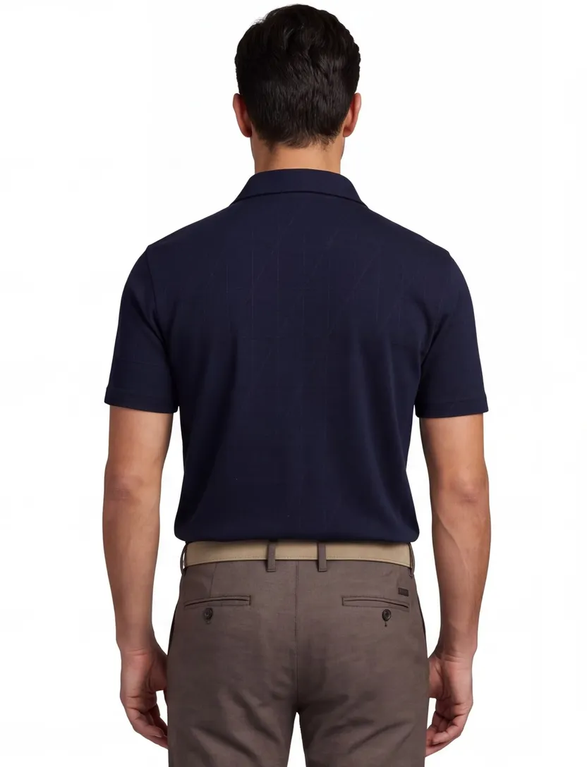 Navy overhemd Pierre Cardin Atelier korte mouwen knopen