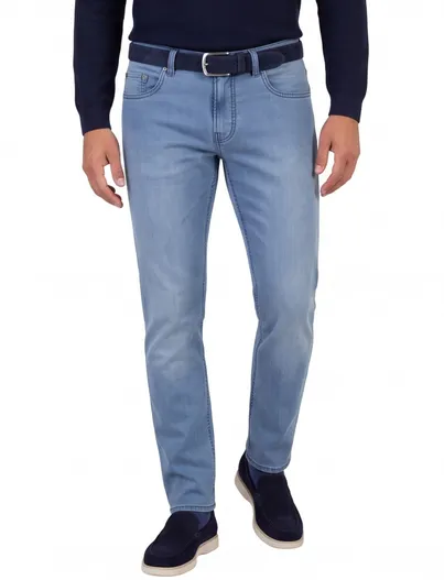 Pierre Cardin Blauwe broek Pierre Cardin Lyon 5-pocket model