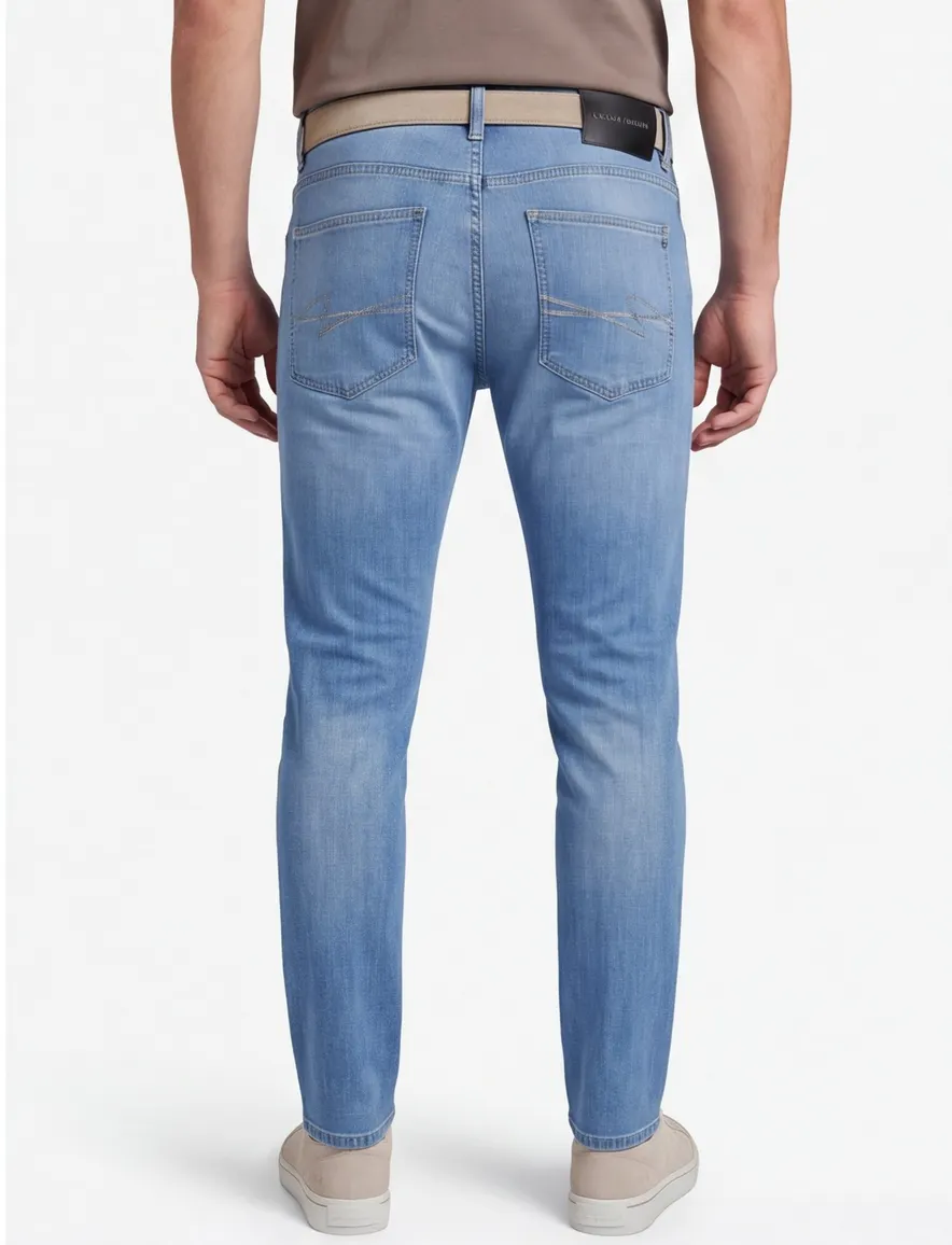 Lichtblauwe jeans Pierre Cardin Lyon Tapered denim
