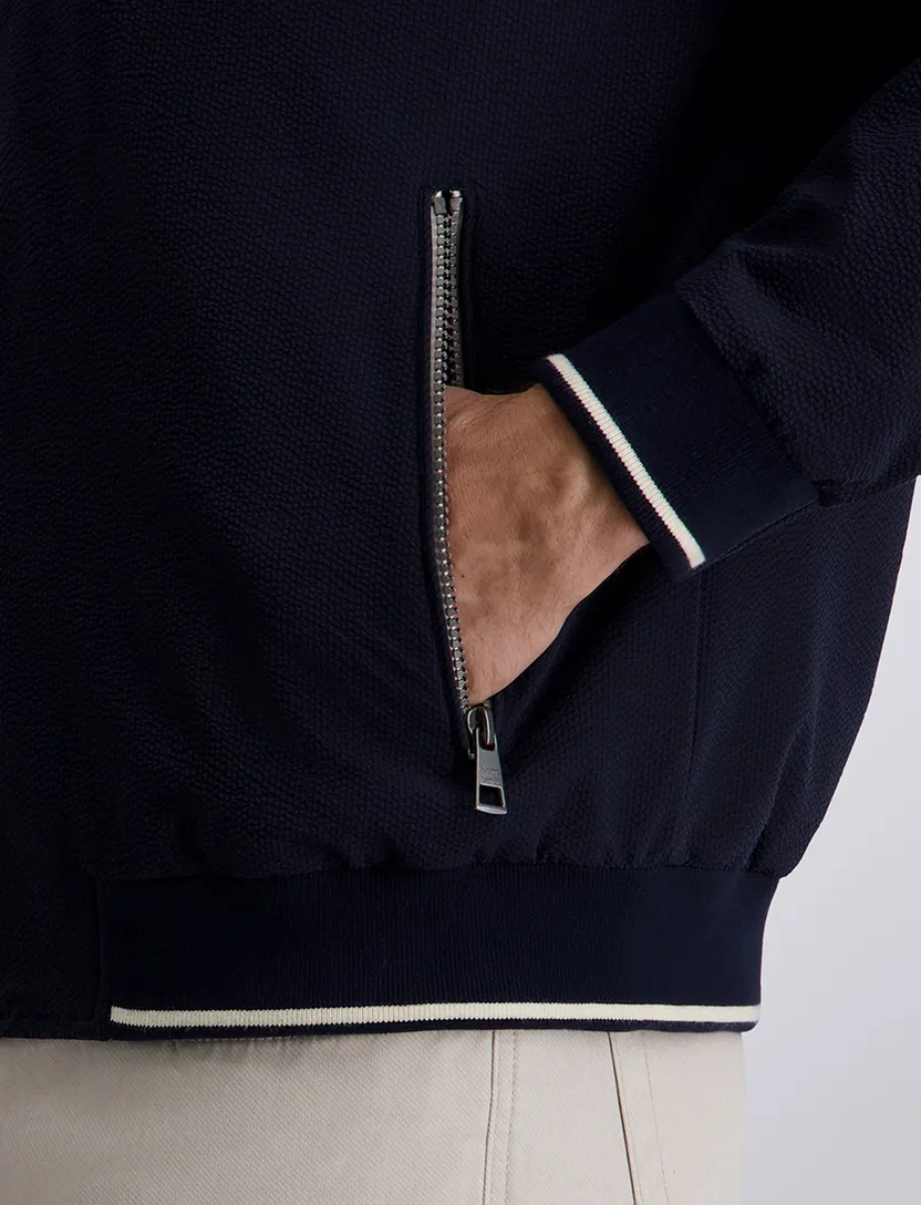 Navy zomerjas Pierre Cardin met ritssluiting