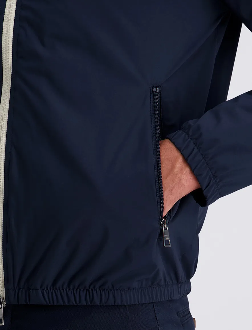 Pierre Cardin zomerjas winddicht en afneembare capuchon navy