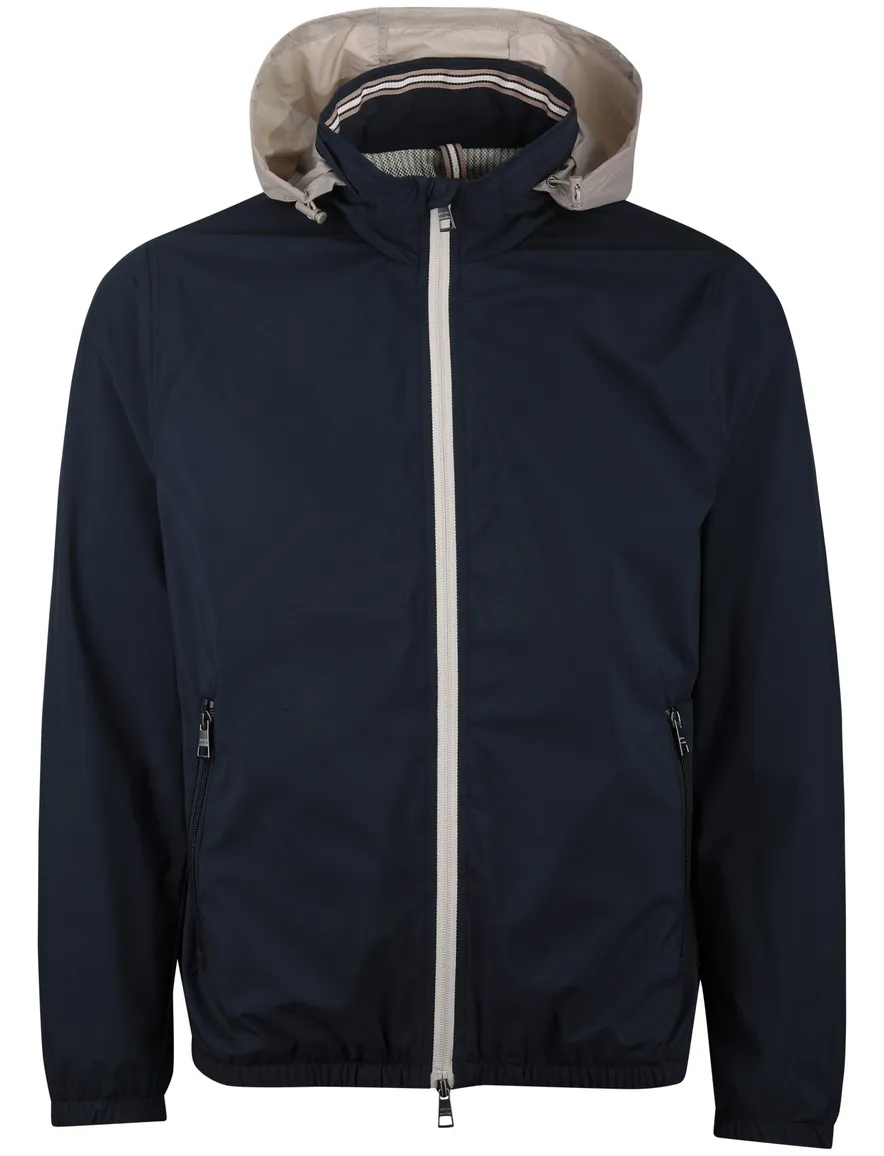 Pierre Cardin zomerjas winddicht en afneembare capuchon navy