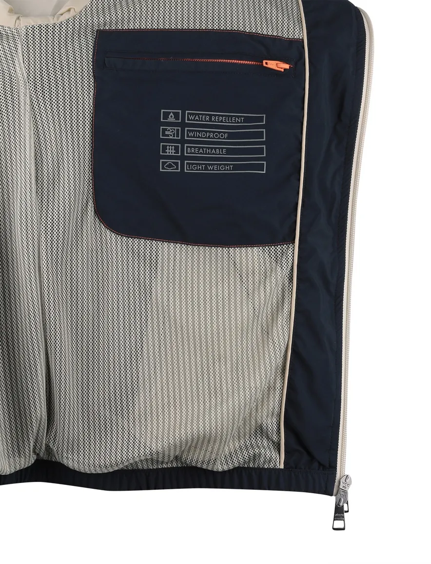 Pierre Cardin zomerjas winddicht en afneembare capuchon navy