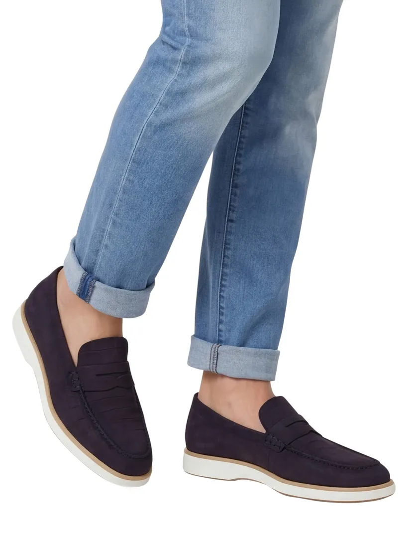Loafers Magnnani navy leer structuur