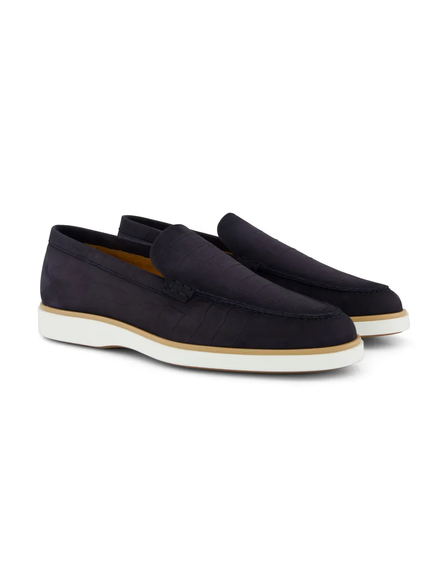 Magnanni instappers donkerblauw leer