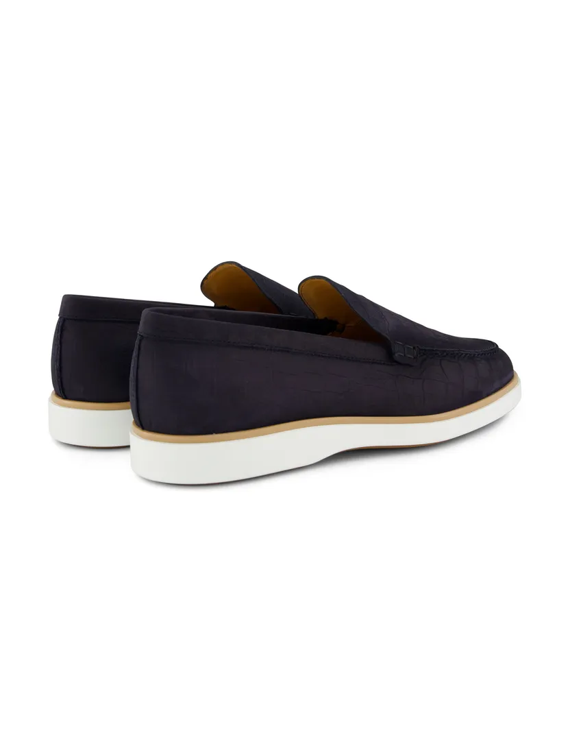 Loafers Magnnani navy leer structuur