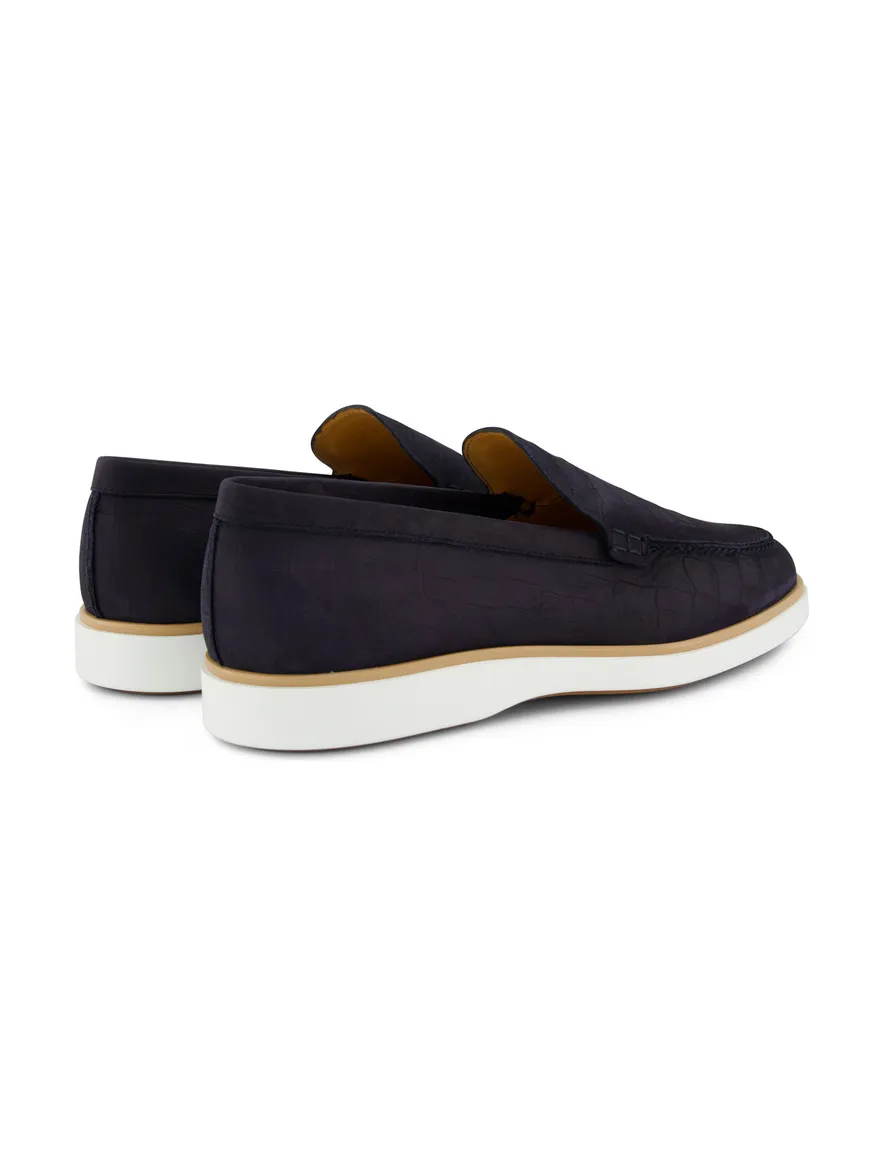 Magnanni instappers donkerblauw leer
