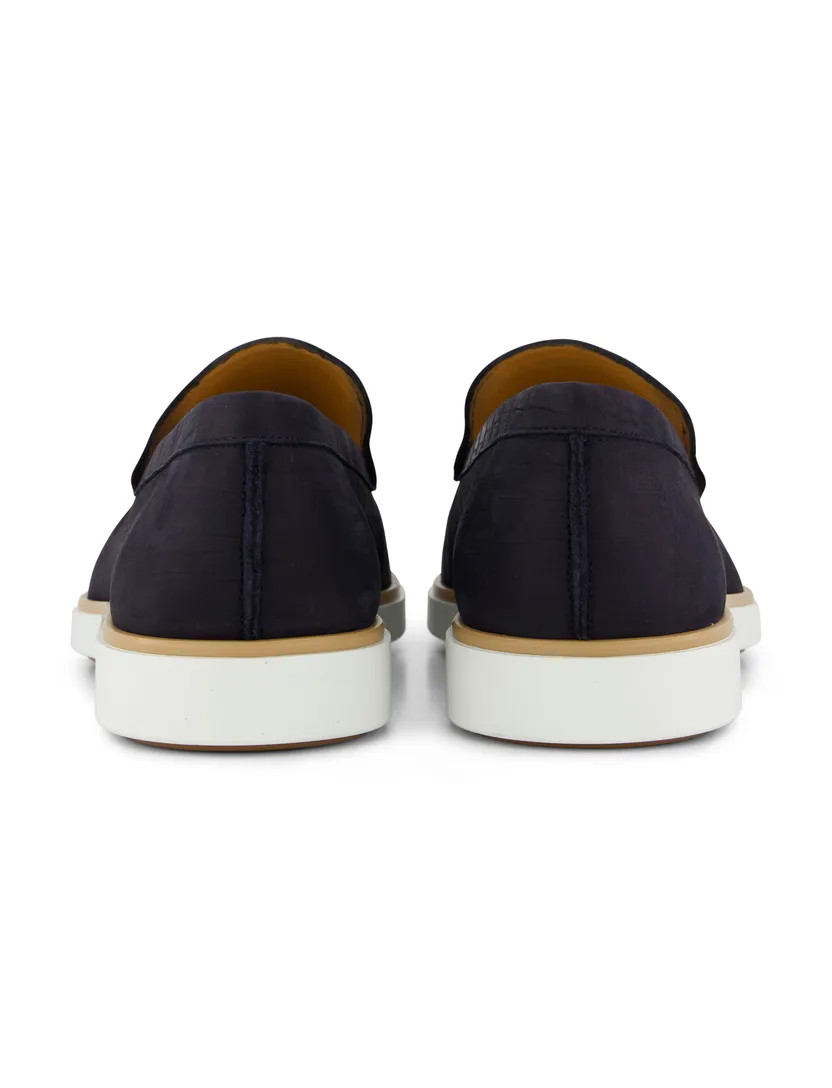 Loafers Magnnani navy leer structuur