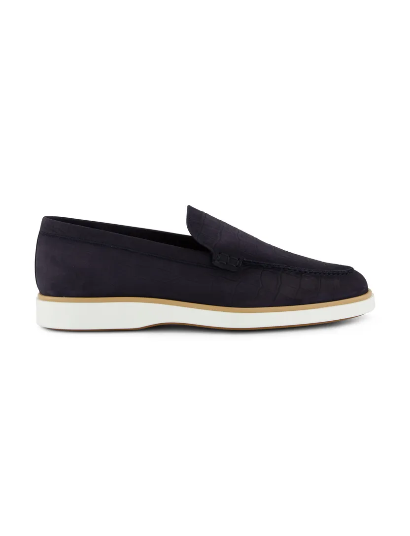 Loafers Magnnani navy leer structuur