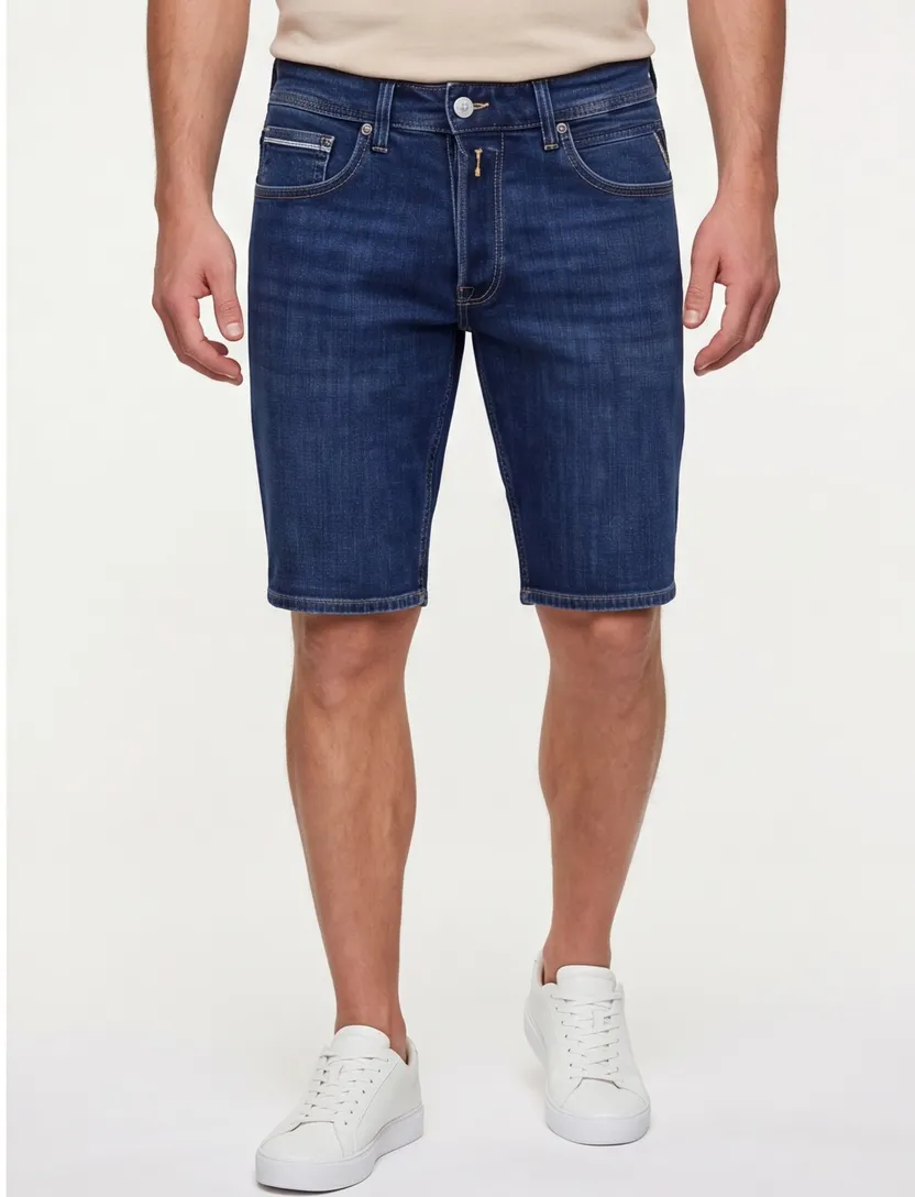 Korte broek normale fit Replay denim 5-pocket donkerblauw