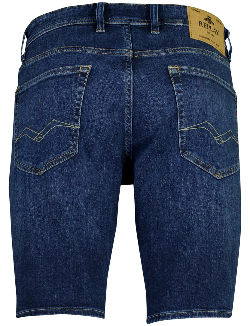 Korte broek normale fit Replay denim 5-pocket donkerblauw