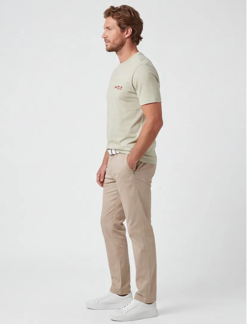 t-shirt Replay groen slim fit logo opdruk