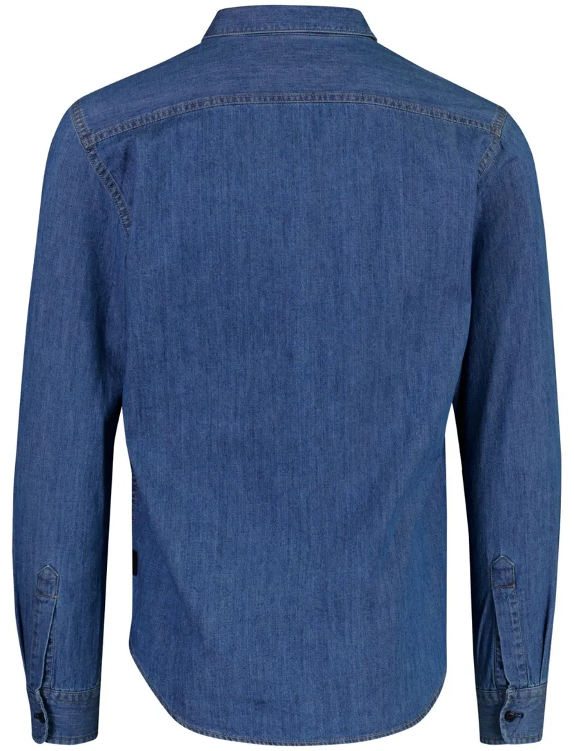 Blauw overshirt Replay denimlook lange mouw