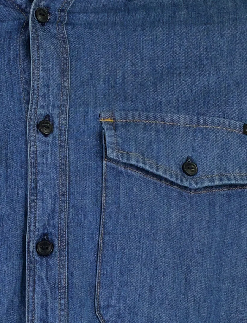 Blauw overshirt Replay denimlook lange mouw