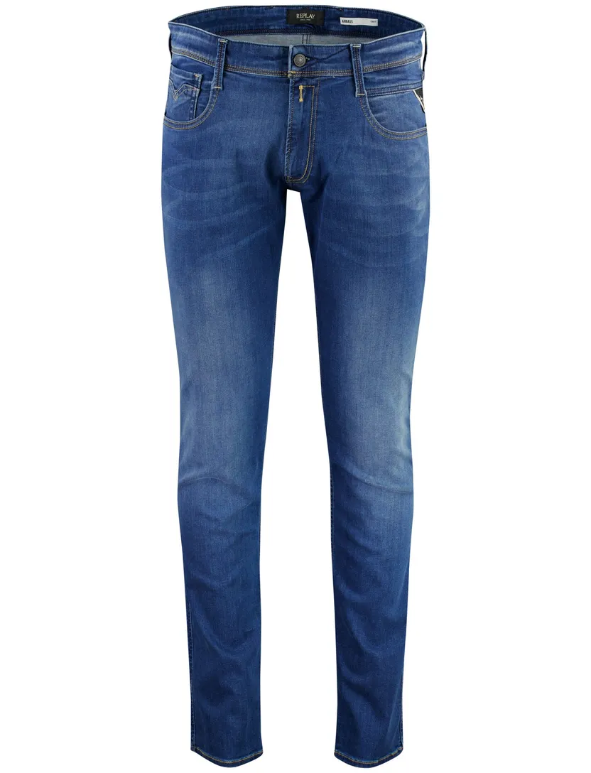 Replay Anbass broek blauw stretch