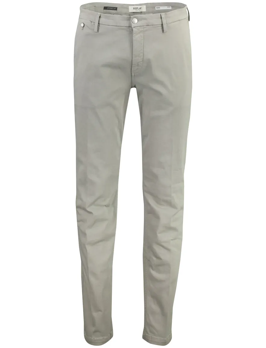 Regular fit chino Replay benni grijs