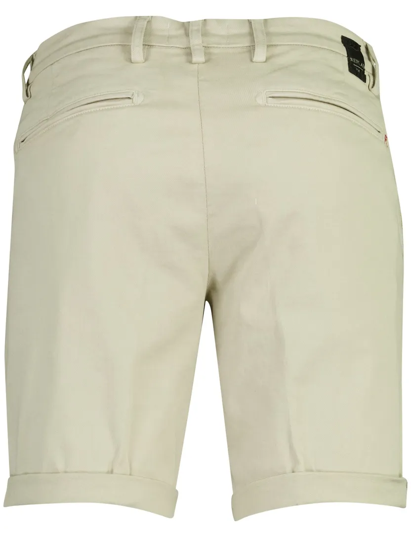 Chino korte broek beige Replay benni met omslag