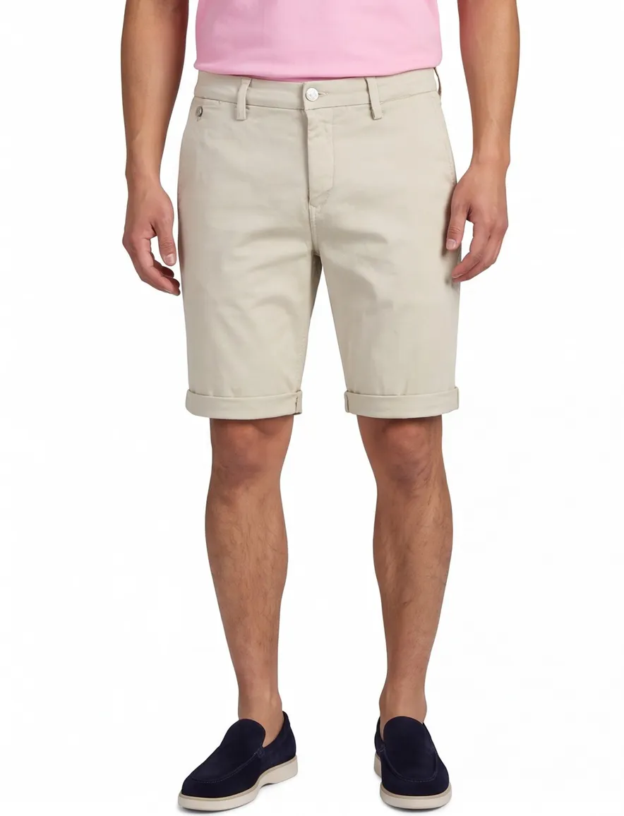 Beige Replay benni korte broek chino normale fit