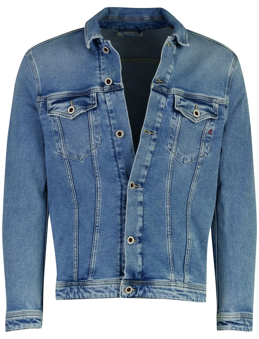 Blauw Replay jack spijker stof met knopen