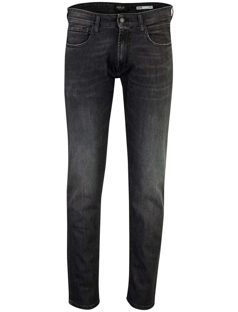 Broek Replay Grover antraciet gemeleerd