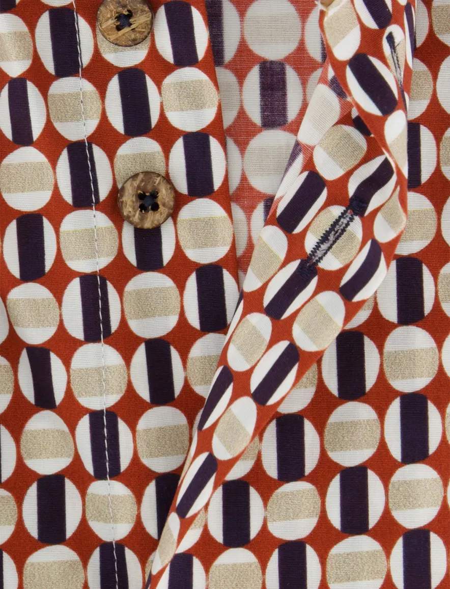 Eden Valley Regular Fit overhemd rood geprint