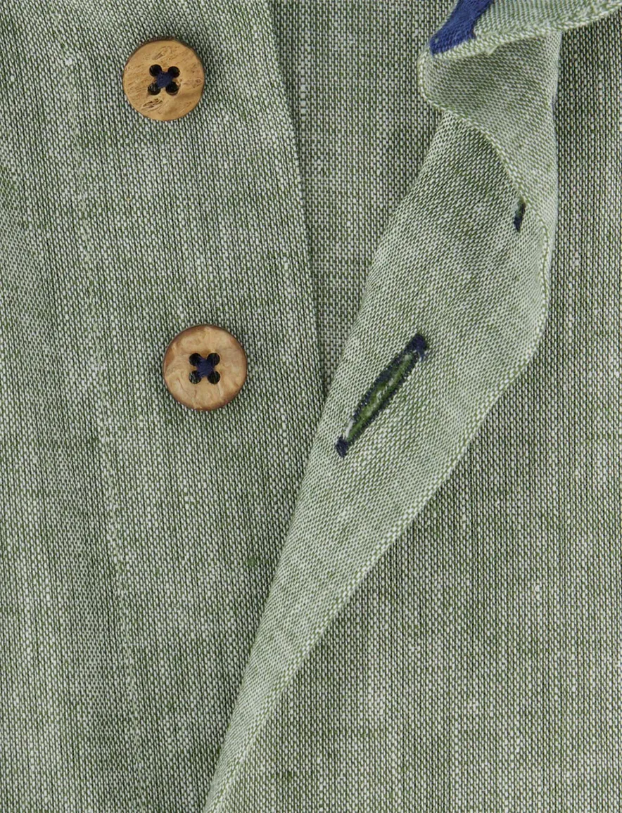 overhemd groen gemêleerd Eden Valley Regular Fit button-down