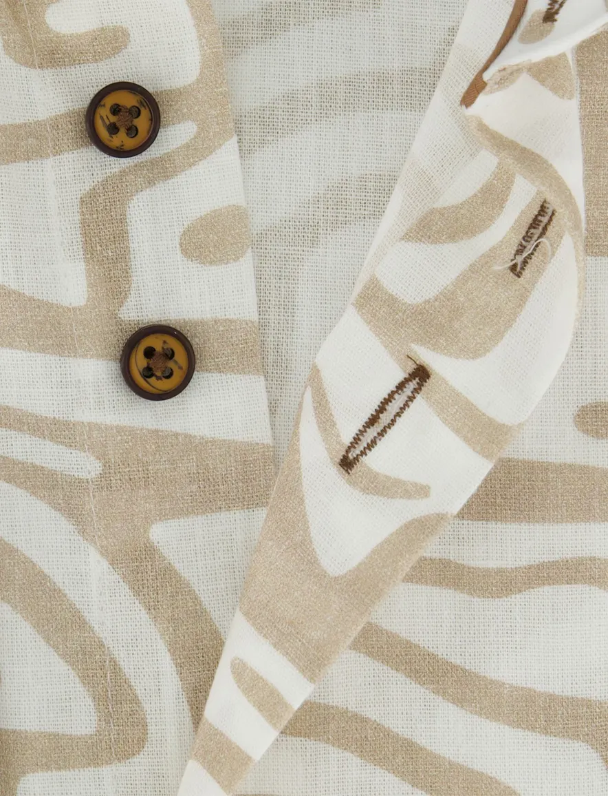 Eden Valley Regular fit overhemd beige wit geprint