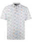 Lichtblauwe polo Eden Valley geprint beige normale fit