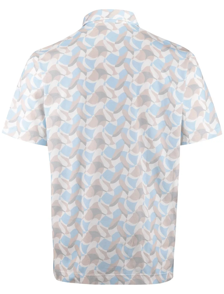 Eden Valley polo lichtblauw beige geprint