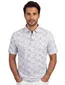 Polo Eden Valley lichtblauw beige print 3 knoops