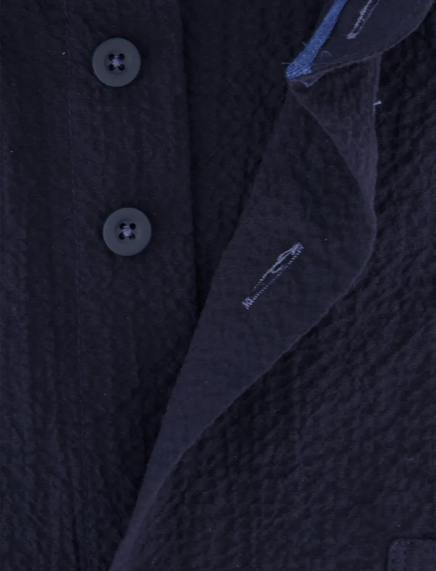 overhemd navy Eden Valley Regular fit button-down korte mouw