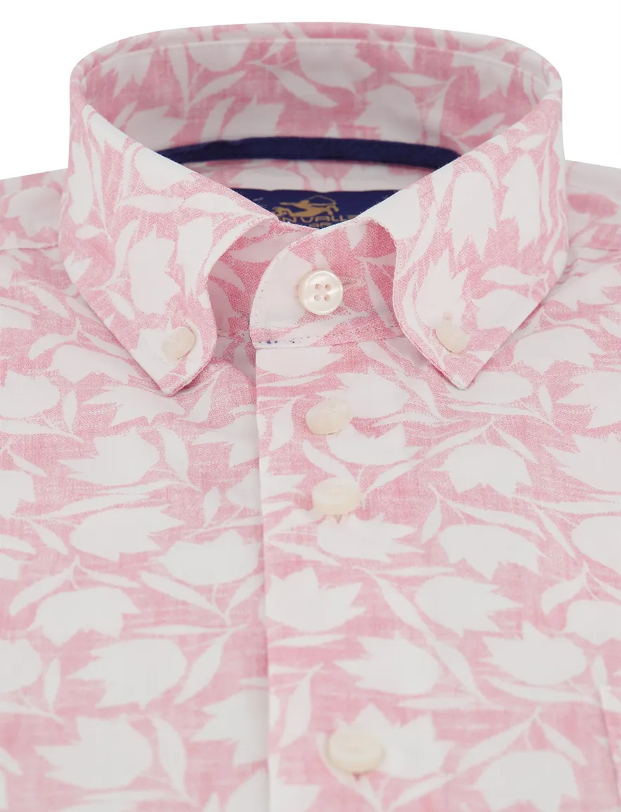 Eden Valley overhemd roze korte mouw bloemen print