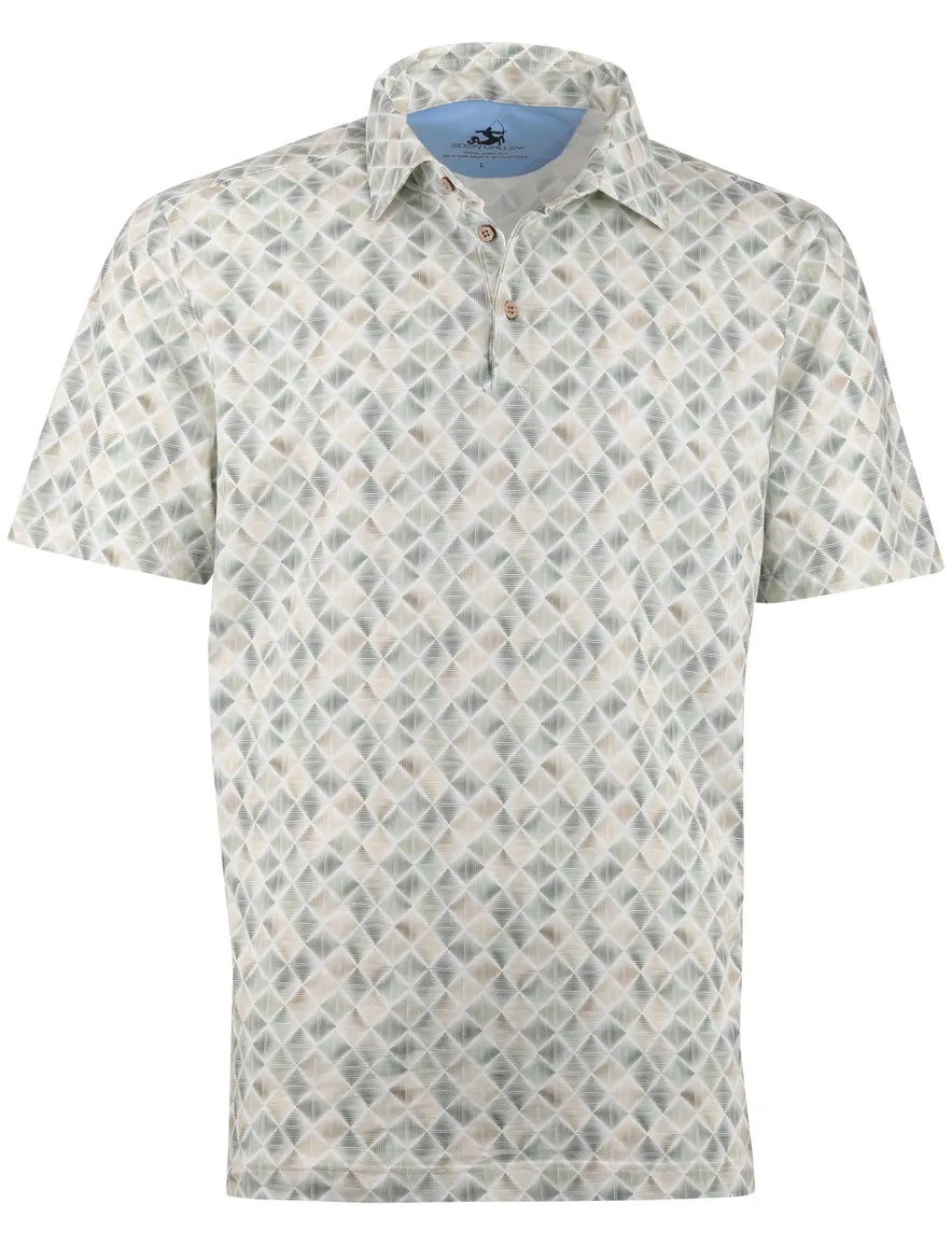 Eden Valley poloshirt groen geprint geruit